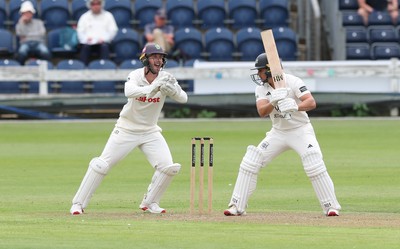 290625  Glamorgan v Gloucestershire, Rothesay County Championship Division 2 - Celebrations as Chris Cooke of Glamorgan catches Graeme Van Buuren of Gloucestershire off the bowling of Mason Crane of Glamorgan