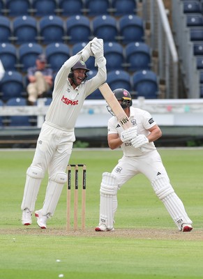 290625  Glamorgan v Gloucestershire, Rothesay County Championship Division 2 - Celebrations as Chris Cooke of Glamorgan catches Graeme Van Buuren of Gloucestershire off the bowling of Mason Crane of Glamorgan