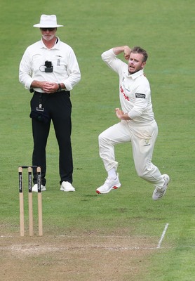 290625  Glamorgan v Gloucestershire, Rothesay County Championship Division 2 - Mason Crane of Glamorgan bowls
