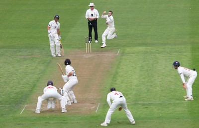 290625  Glamorgan v Gloucestershire, Rothesay County Championship Division 2 - Mason Crane of Glamorgan bowls