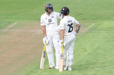 290625  Glamorgan v Gloucestershire, Rothesay County Championship Division 2 - James Bracey of Gloucestershire and Zaman Akhter of Gloucestershire