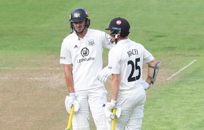 290625  Glamorgan v Gloucestershire, Rothesay County Championship Division 2 - James Bracey of Gloucestershire and Zaman Akhter of Gloucestershire