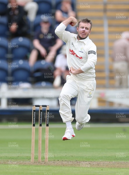 290625  Glamorgan v Gloucestershire, Rothesay County Championship Division 2 - Mason Crane of Glamorgan bowls