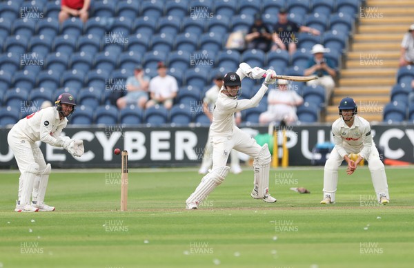 290625  Glamorgan v Gloucestershire, Rothesay County Championship Division 2 - Ollie Price of Gloucestershire plays a shot