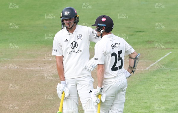290625  Glamorgan v Gloucestershire, Rothesay County Championship Division 2 - James Bracey of Gloucestershire and Zaman Akhter of Gloucestershire