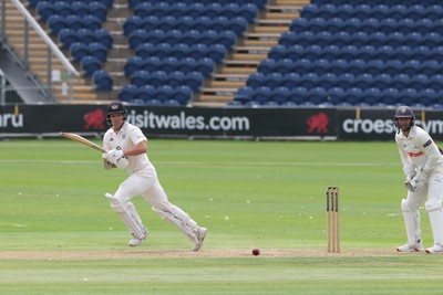 300625  Glamorgan v Gloucestershire, Rothesay County Championship Division 2 - James Bracey of Gloucestershire on his way to his 100