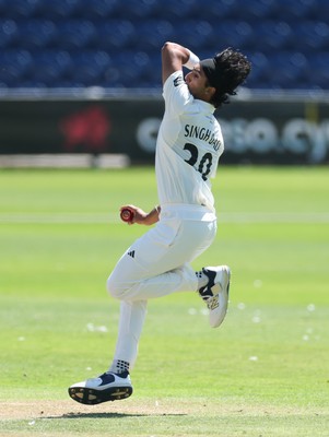 300625  Glamorgan v Gloucestershire, Rothesay County Championship Division 2 - Ajeet Singh-Dale of Gloucestershire bowls