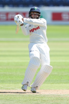 300625  Glamorgan v Gloucestershire, Rothesay County Championship Division 2 - Zain ul Hassan of Glamorgan plays a shot