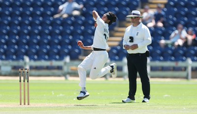 300625  Glamorgan v Gloucestershire, Rothesay County Championship Division 2 - Ajeet Singh-Dale of Gloucestershire bowls