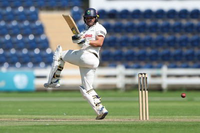 300625  Glamorgan v Gloucestershire, Rothesay County Championship Division 2 - Kiran Carlson of Glamorgan plays a shot