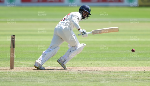 300625  Glamorgan v Gloucestershire, Rothesay County Championship Division 2 - Zain ul Hassan of Glamorgan plays a shot