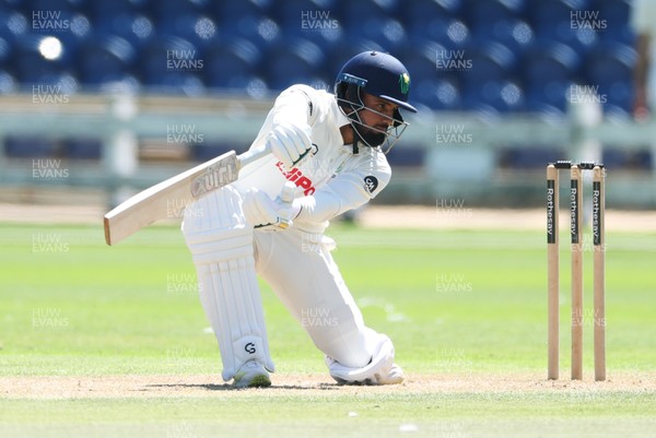 300625  Glamorgan v Gloucestershire, Rothesay County Championship Division 2 - Zain ul Hassan of Glamorgan plays a shot