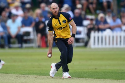 050825 - Glamorgan v Hampshire - Metro Bank One Day Cup - James Harris of Glamorgan catches the ball