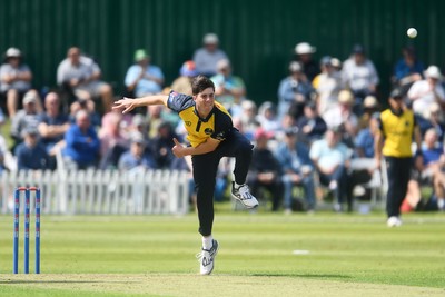 050825 - Glamorgan v Hampshire - Metro Bank One Day Cup - Romano Franco of Glamorgan bowling on his debut