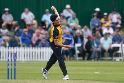 050825 - Glamorgan v Hampshire - Metro Bank One Day Cup - Romano Franco of Glamorgan bowling 
