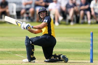 050825 - Glamorgan v Hampshire - Metro Bank One Day Cup - Kiran Carlson of Glamorgan batting