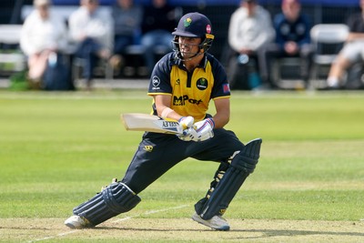 050825 - Glamorgan v Hampshire - Metro Bank One Day Cup - Kiran Carlson of Glamorgan batting