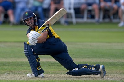050825 - Glamorgan v Hampshire - Metro Bank One Day Cup - Kiran Carlson of Glamorgan batting