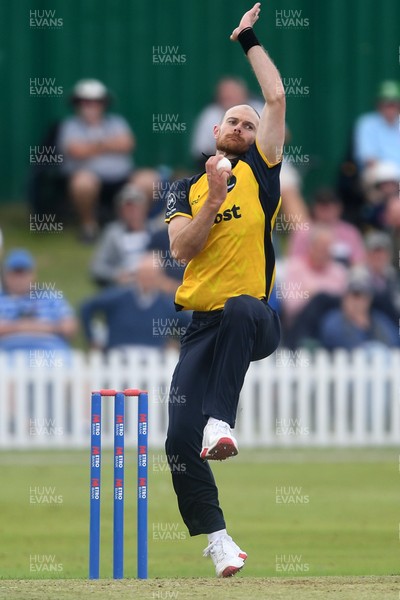 050825 - Glamorgan v Hampshire - Metro Bank One Day Cup - James Harris of Glamorgan bowling