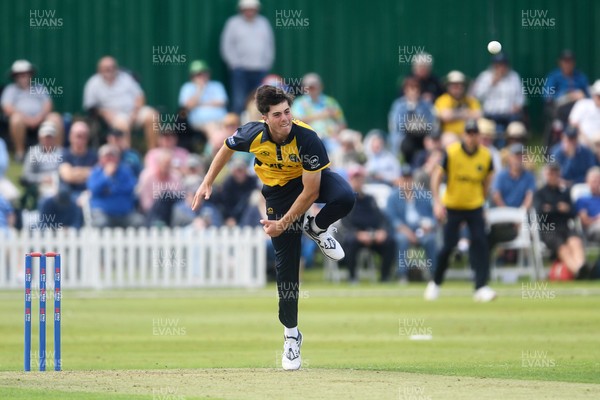 050825 - Glamorgan v Hampshire - Metro Bank One Day Cup - Romano Franco of Glamorgan bowling on his debut