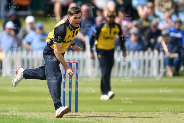 050825 - Glamorgan v Hampshire - Metro Bank One Day Cup - Andy Gorvin of Glamorgan bowling