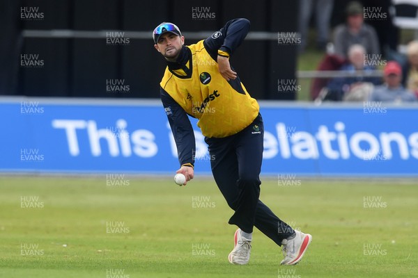 050825 - Glamorgan v Hampshire - Metro Bank One Day Cup - Eddie Byrom of Glamorgan catches the ball