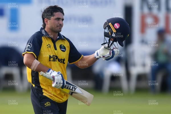 050825 - Glamorgan v Hampshire - Metro Bank One Day Cup - Kiran Carlson of Glamorgan hits a century