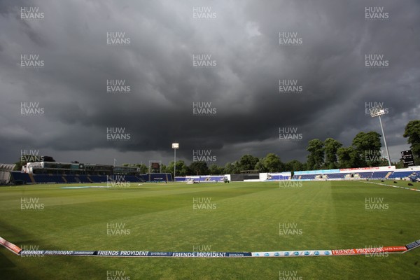 08.06.10.. Glamorgan Dragons v Hampshire Royals, Friends Provident Twenty20 -  Stormy skies over the SWALEC Stadium ahead of the Twenty20 match between Glamorgan and Hampshire 