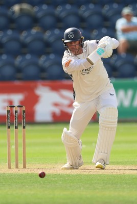 270826 - Glamorgan v Hampshire, Rothesay County Championship Division 1 - Kyle Abbott of Hampshire plays a shot