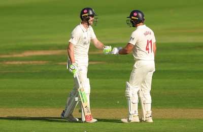 270826 - Glamorgan v Hampshire, Rothesay County Championship Division 1 - Ben Kellaway of Glamorgan and Colin Ingram of Glamorgan