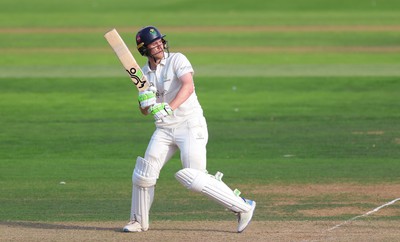 270826 - Glamorgan v Hampshire, Rothesay County Championship Division 1 - Ben Kellaway of Glamorgan plays a shot
