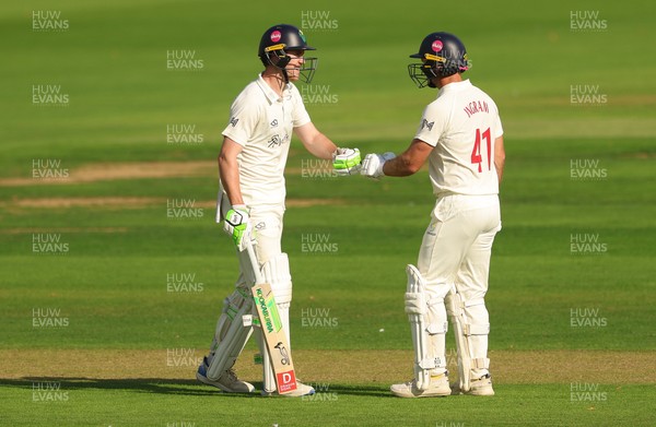 270826 - Glamorgan v Hampshire, Rothesay County Championship Division 1 - Ben Kellaway of Glamorgan and Colin Ingram of Glamorgan