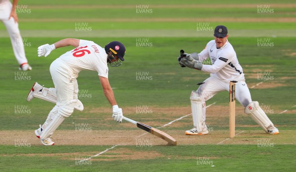 270826 - Glamorgan v Hampshire, Rothesay County Championship Division 1 - Chris Cooke of Glamorgan survives a runout attempt and appeal