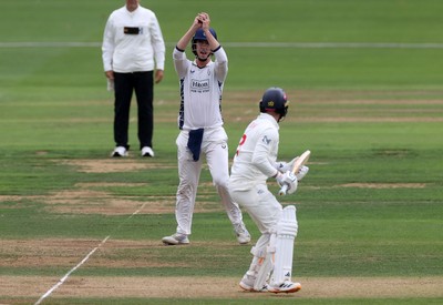280826 - Glamorgan v Hampshire, Rothesay County Championship Division 1 - Ali Orr of Hampshire catches the ball to dismiss Mason Crane