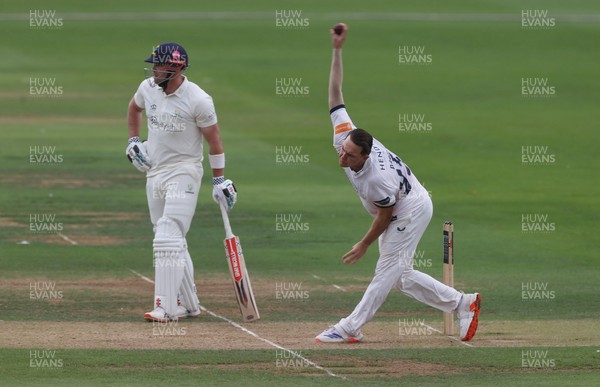 280826 - Glamorgan v Hampshire, Rothesay County Championship Division 1 - Sonny Baker of Hampshire bowling