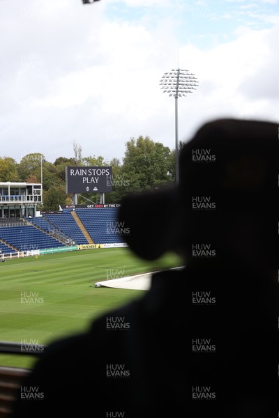 280826 - Glamorgan v Hampshire, Rothesay County Championship Division 1 - The rain covers go on as rain delays play