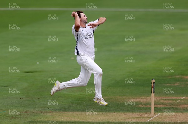 280826 - Glamorgan v Hampshire, Rothesay County Championship Division 1 - James Fuller of Hampshire bowling