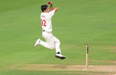 300826 Glamorgan v Hampshire, Rothesay County Championship Division 1 - Mir Hamza of Glamorgan bowls