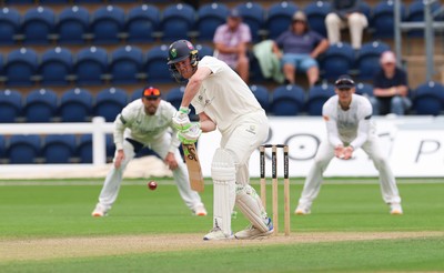 300826 Glamorgan v Hampshire, Rothesay County Championship Division 1 - Ben Kellaway of Glamorgan plays a shot