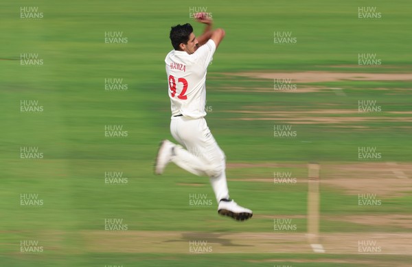 300826 Glamorgan v Hampshire, Rothesay County Championship Division 1 - Mir Hamza of Glamorgan bowls