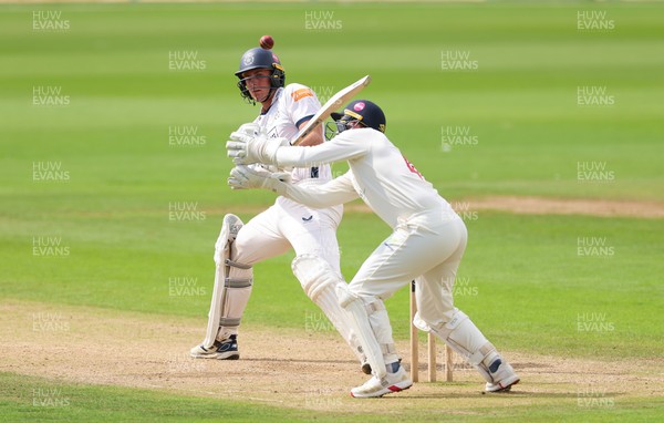 300826 Glamorgan v Hampshire, Rothesay County Championship Division 1 - Eddie Jack of Hampshire hits a four over the head of Chris Cooke of Glamorgan