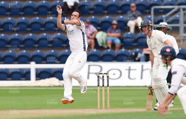 300826 Glamorgan v Hampshire, Rothesay County Championship Division 1 - Kyle Abbott of Hampshire bowls