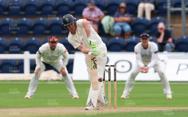 300826 Glamorgan v Hampshire, Rothesay County Championship Division 1 - Ben Kellaway of Glamorgan plays a shot