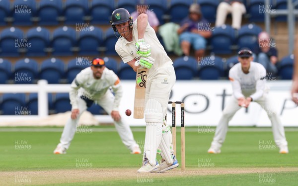 300826 Glamorgan v Hampshire, Rothesay County Championship Division 1 - Ben Kellaway of Glamorgan plays a shot