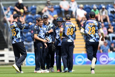 060725 - Glamorgan v Kent - T20, Vitality Blast - Andy Gorvin of Glamorgan bowls the ball to dismiss Sam Billings of Kent