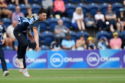 060725 - Glamorgan v Kent - T20, Vitality Blast - Ned Leonard of Glamorgan bowling