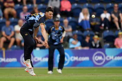 060725 - Glamorgan v Kent - T20, Vitality Blast - Ned Leonard of Glamorgan bowling