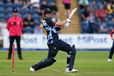 060725 - Glamorgan v Kent - T20, Vitality Blast - Matt Parkinson of Kent goes down after he is hit with the ball  
