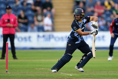 060725 - Glamorgan v Kent - T20, Vitality Blast - Kiran Carlson of Glamorgan batting