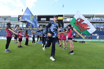 060725 - Glamorgan v Kent - T20, Vitality Blast - Ben Kellaway of Glamorgan runs out at the start of the match